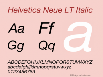 HelveticaNeueLT-Italic 006.000图片样张