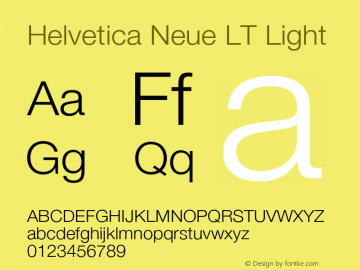 HelveticaNeueLT-Light 006.000图片样张