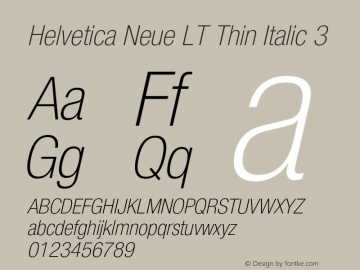 HelveticaNeueLT-ThinItalic3 006.000图片样张