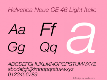 HelveticaNeueCE-LightItalic 001.000图片样张