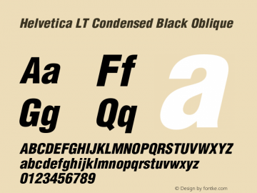 HelveticaLT-Condensed-BlackObl 006.000图片样张
