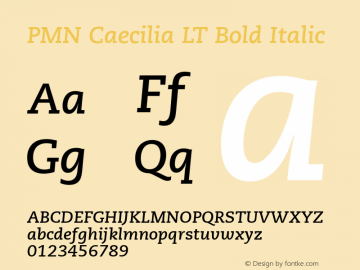 PMN Caecilia LT 76 Bold Italic 006.000图片样张