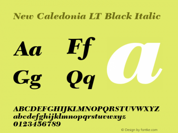 New Caledonia LT Black Italic 006.000图片样张