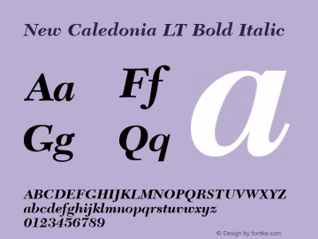 New Caledonia LT Bold Italic 006.000图片样张