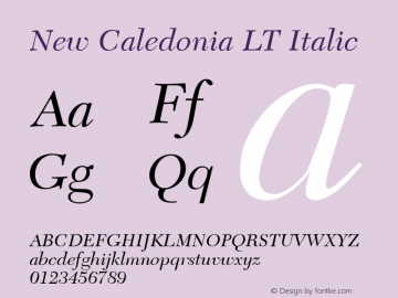 New Caledonia LT Italic 006.000图片样张
