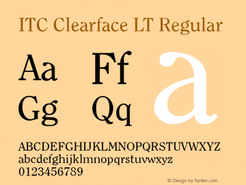 ITC Clearface LT Regular 006.000图片样张