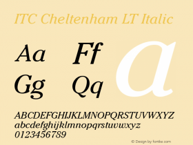 ITC Cheltenham LT Book Italic 006.000图片样张