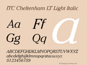 ITC Cheltenham LT Light Italic 006.000图片样张