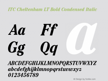ITC Cheltenham LT Bold Condensed Italic 006.000图片样张