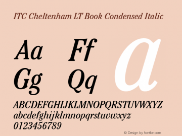 ITC Cheltenham LT Book Condensed Italic 006.000图片样张