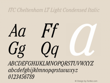 ITC Cheltenham LT Light Condensed Italic 006.000图片样张