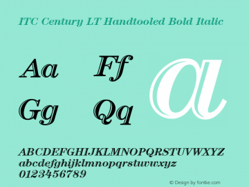 ITC Century LT Handtooled Bold Italic 006.000图片样张