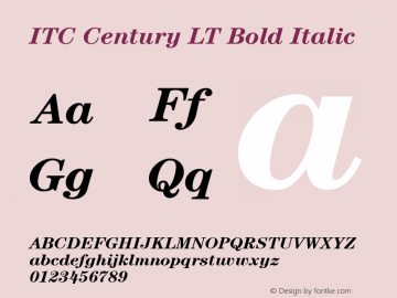 ITC Century LT Bold Italic 006.000图片样张