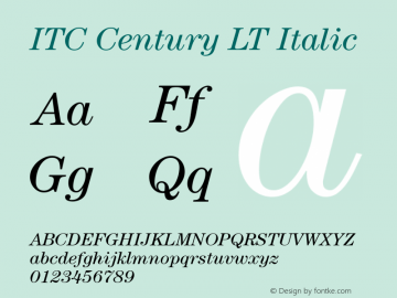 ITC Century LT Book Italic 006.000图片样张