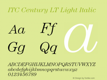 ITC Century LT Light Italic 006.000图片样张