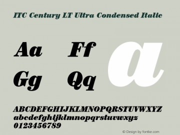 ITC Century LT Ultra Condensed Italic 006.000图片样张