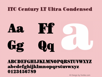 ITC Century LT Ultra Condensed 006.000图片样张