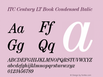 ITC Century LT Book Condensed Italic 006.000图片样张