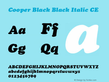 Cooper Black CE Italic 001.000图片样张