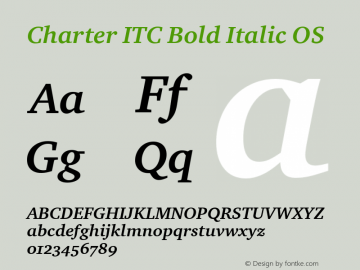 Charter ITC Bold Italic OS 001.005图片样张