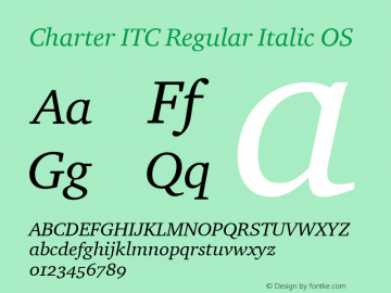 Charter ITC Regular Italic OS 001.005图片样张