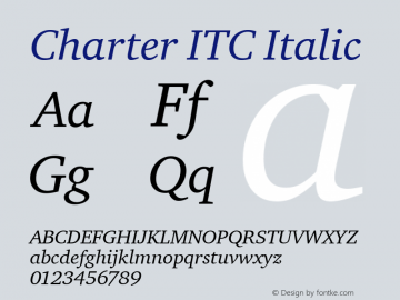 Charter ITC Regular Italic 005.000图片样张