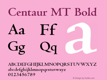 Centaur MT Bold 001.001图片样张