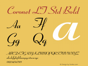 Coronet LT Std Bold OTF 1.029;PS 001.002;Core 1.0.33;makeotf.lib1.4.1585 Font Sample