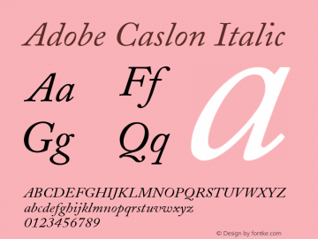 Adobe Caslon Italic 001.003图片样张