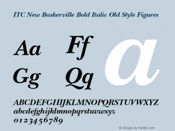 ITC New Baskerville Bold Italic Old Style Figures 001.000图片样张