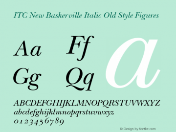 ITC New Baskerville Italic Old Style Figures 001.000图片样张