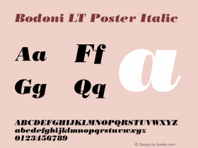 Bodoni LT Poster Italic 006.000图片样张