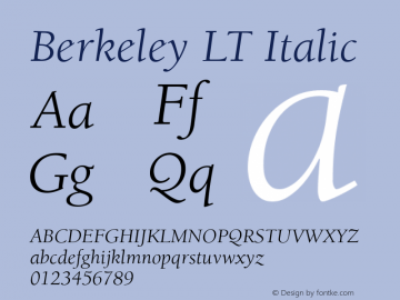 Berkeley LT Italic 2 006.000图片样张