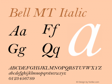 Bell MT Italic 001.004图片样张