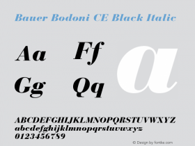 Bauer Bodoni CE Black Italic 001.000图片样张