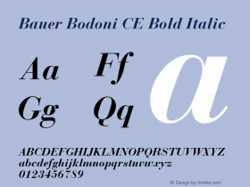 Bauer Bodoni CE Bold Italic 001.000图片样张