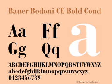 Bauer Bodoni CE Bold Cond 001.000图片样张