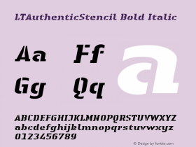 Linotype Authentic Stencil HeavyItalic 005.000图片样张