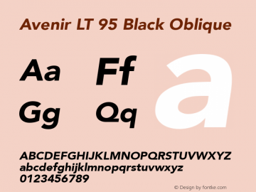 Avenir LT 95 Black Oblique 006.000图片样张
