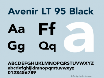 Avenir LT 95 Black 006.000图片样张