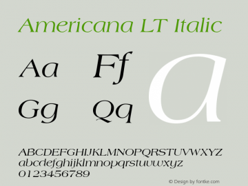 Americana LT Italic 006.000图片样张