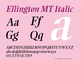 Ellington MT Italic 001.000图片样张