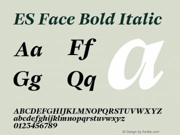 ES Face Bold Italic Version 1.007 | web-OT图片样张