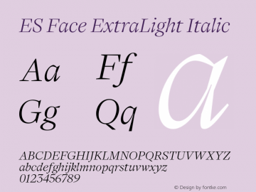 ES Face ExtraLight Italic Version 1.007 | web-OT图片样张