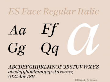 ES Face Italic Version 1.007 | web-OT图片样张