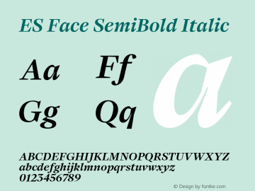 ES Face SemiBold Italic Version 1.007 | web-OT图片样张