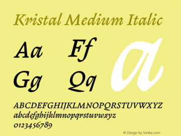 Kristal-MediumItalic Version 1.0图片样张