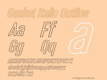 Gasket Italic Outline Version 1.000图片样张