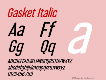 Gasket Italic Version 1.000图片样张