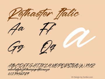 Rethaster Italic Version 1.00;August 26, 2021;FontCreator 13.0.0.2683 64-bit图片样张